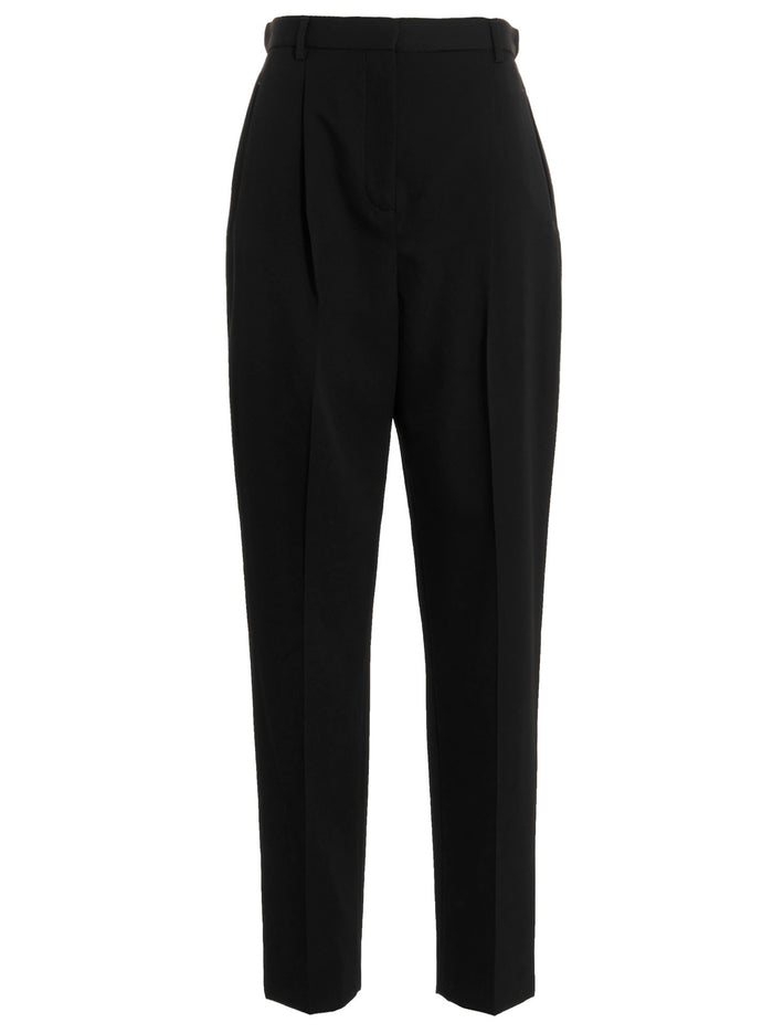 Wool twill pants Black