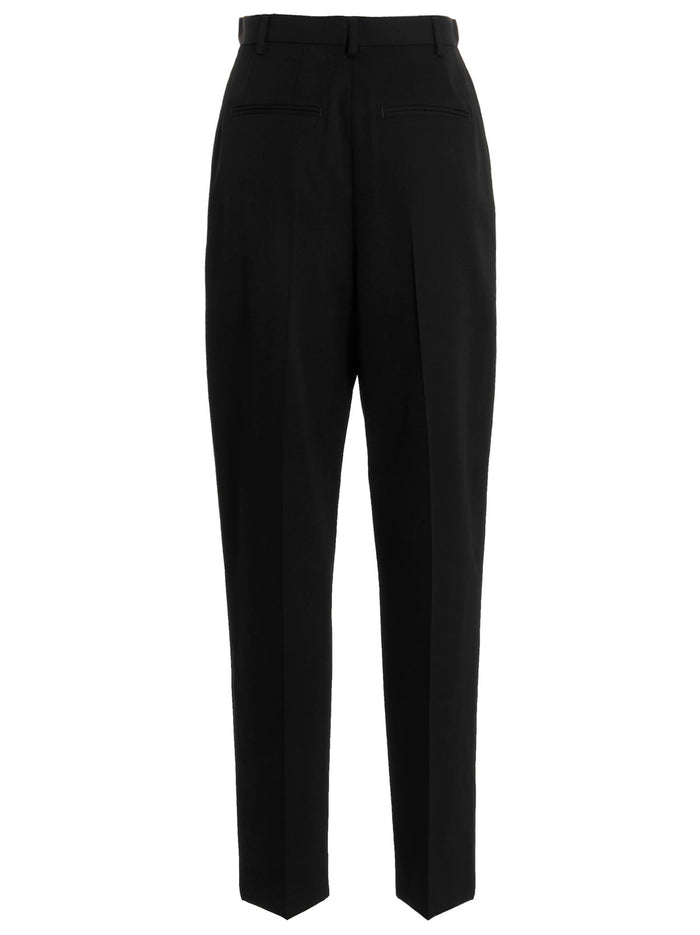 Wool twill pants Black