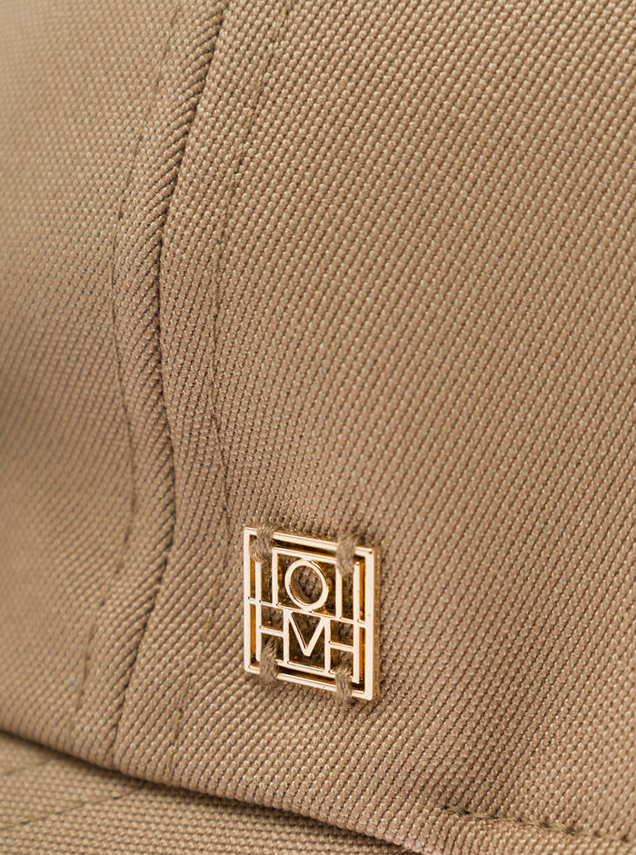 Baseball Cap With Logo Beige Cotton Woman Polyester Hats And Gloves