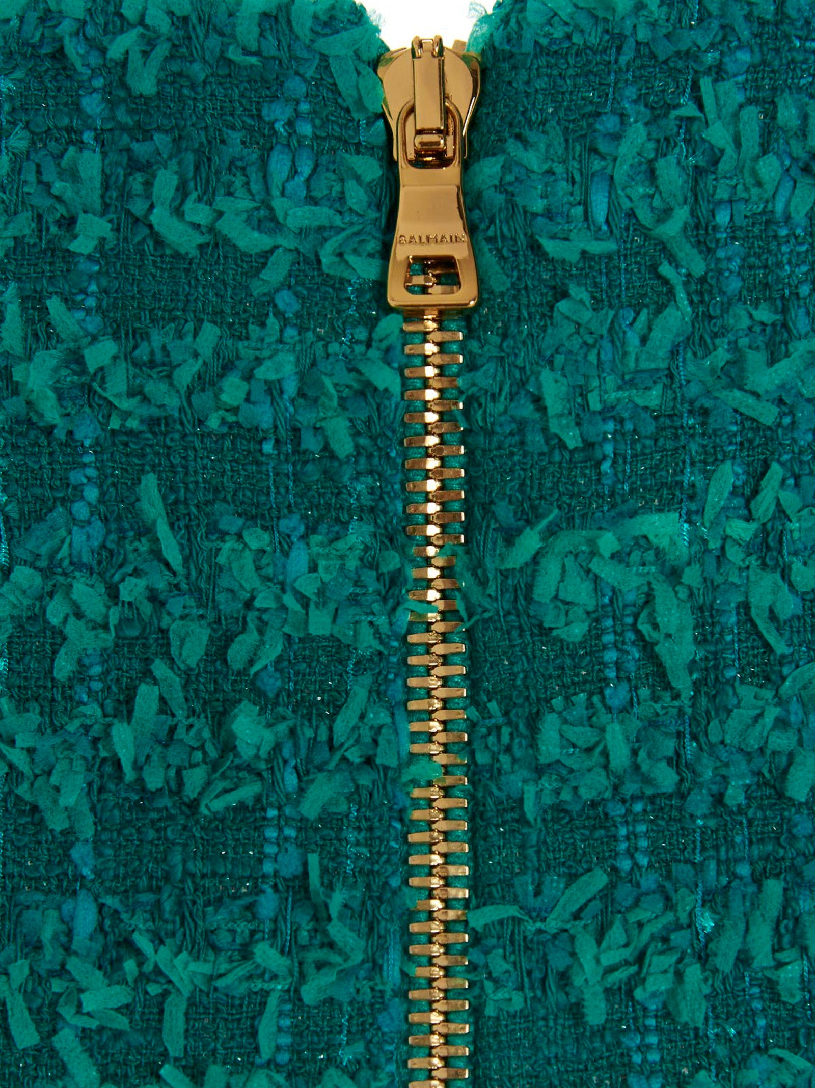Logo Button Tweed Skirt Blue