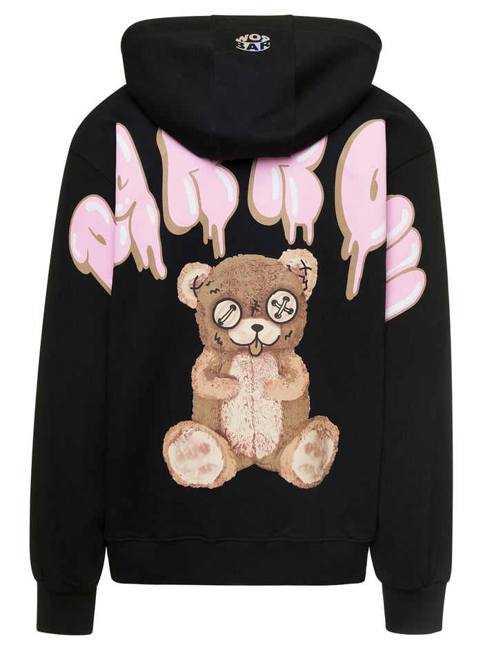 Black Printed Hoodie Cotton Jersey Man Barrow Sweatshirts