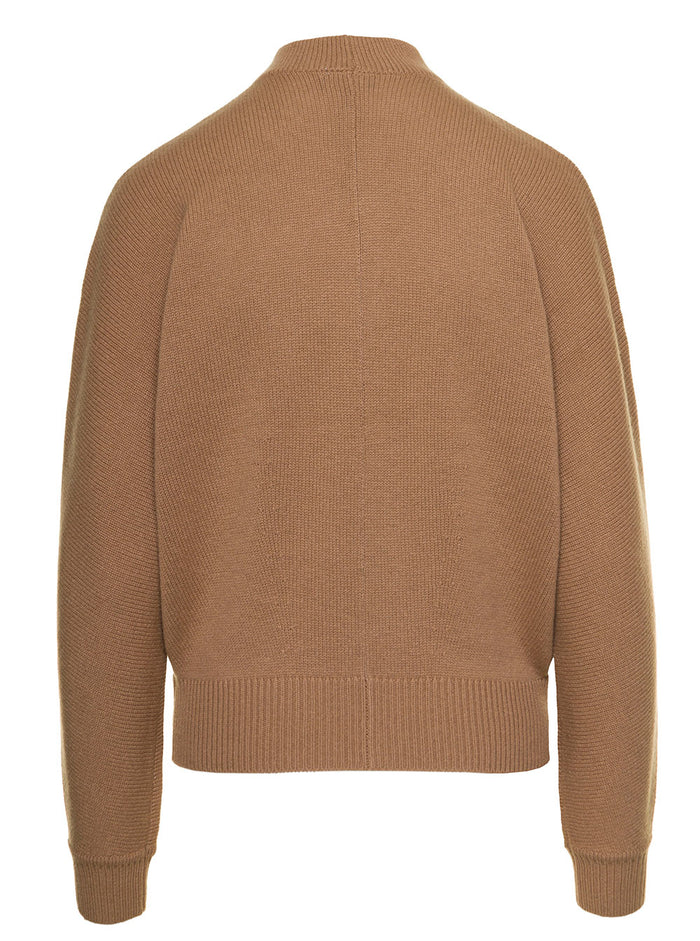 Light Brown Half Zip Sweater Cashmere Woman Theory Jersey