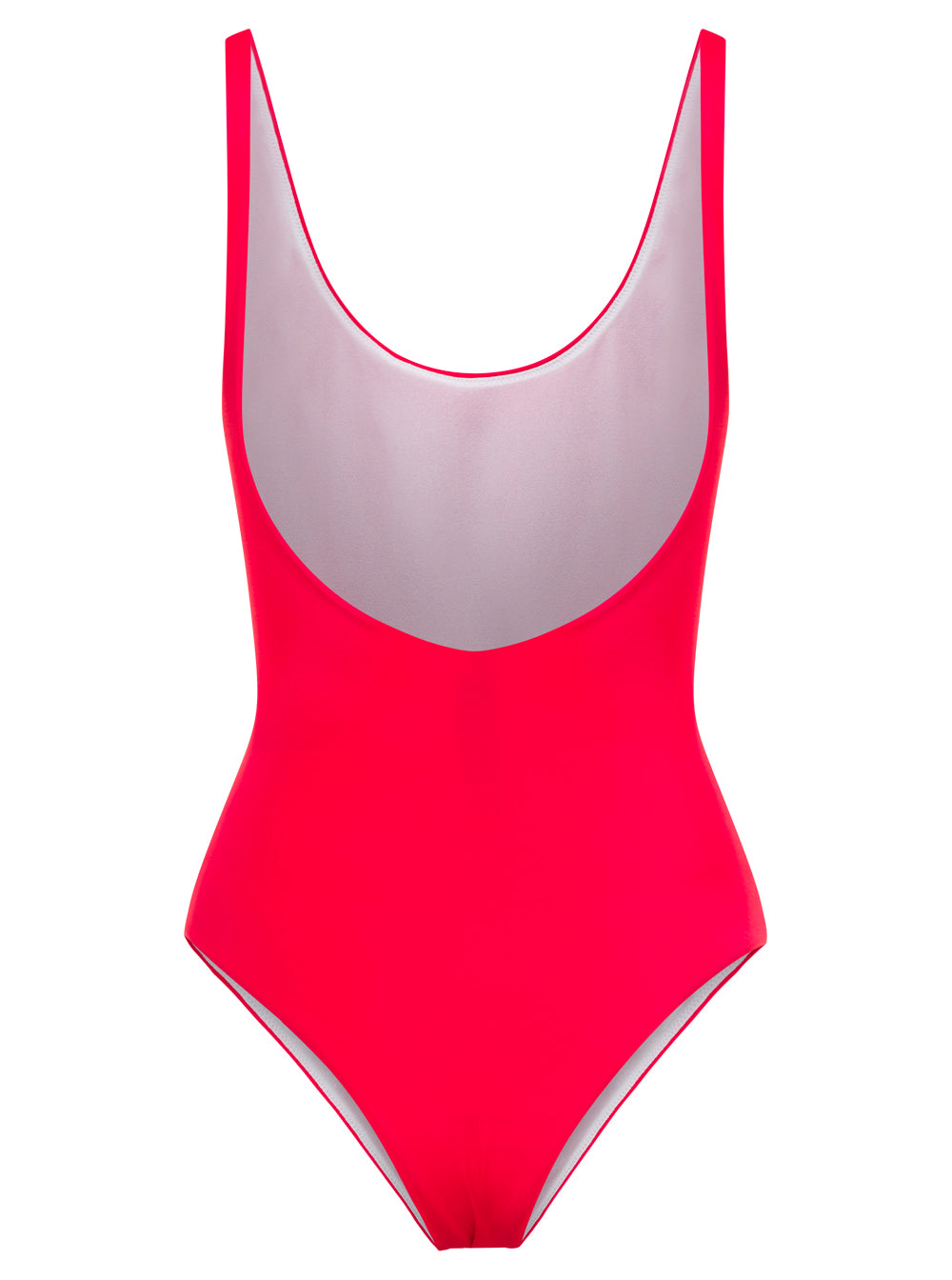 Red One Piece Swimsuit With Lettering Nylon Stretch Woman Polyammide Elastan Beachwear