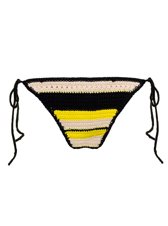 Multicolor Bikini Briefs With Adjustable Strings Cotton Crochet Woman Ganni Organic Beachwear
