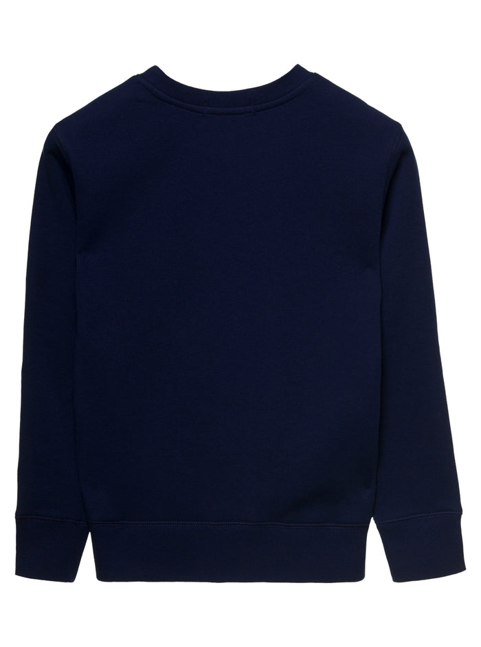 Blue Sweatshirt With Teddy Bear Print Cotton Blend Boy Blu Polyester Sweatshirts