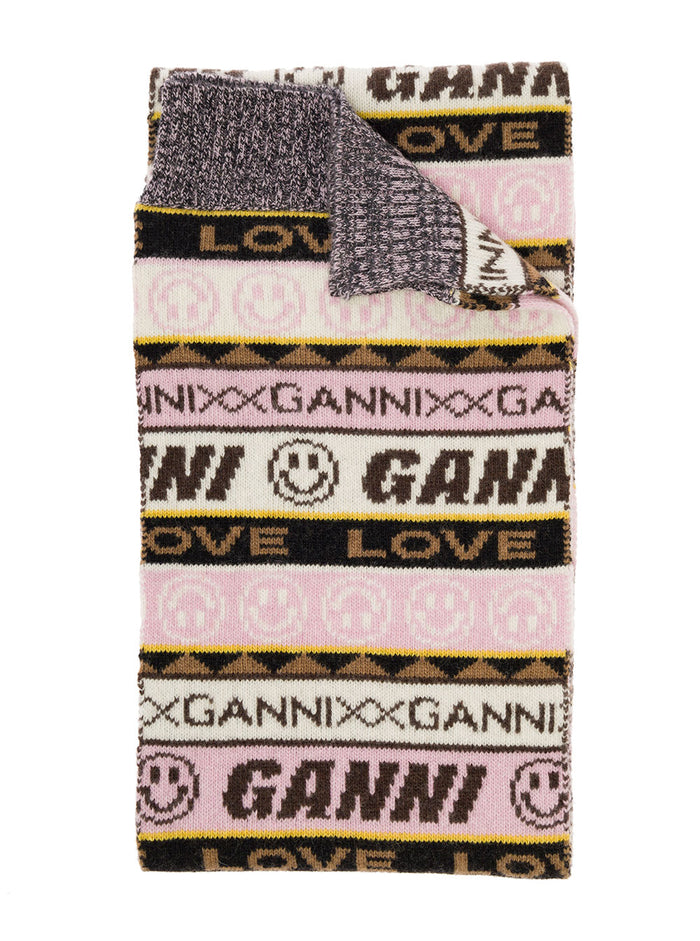 Graphic Wool Scarf Grey Rec Pa Scarfs And Foulards