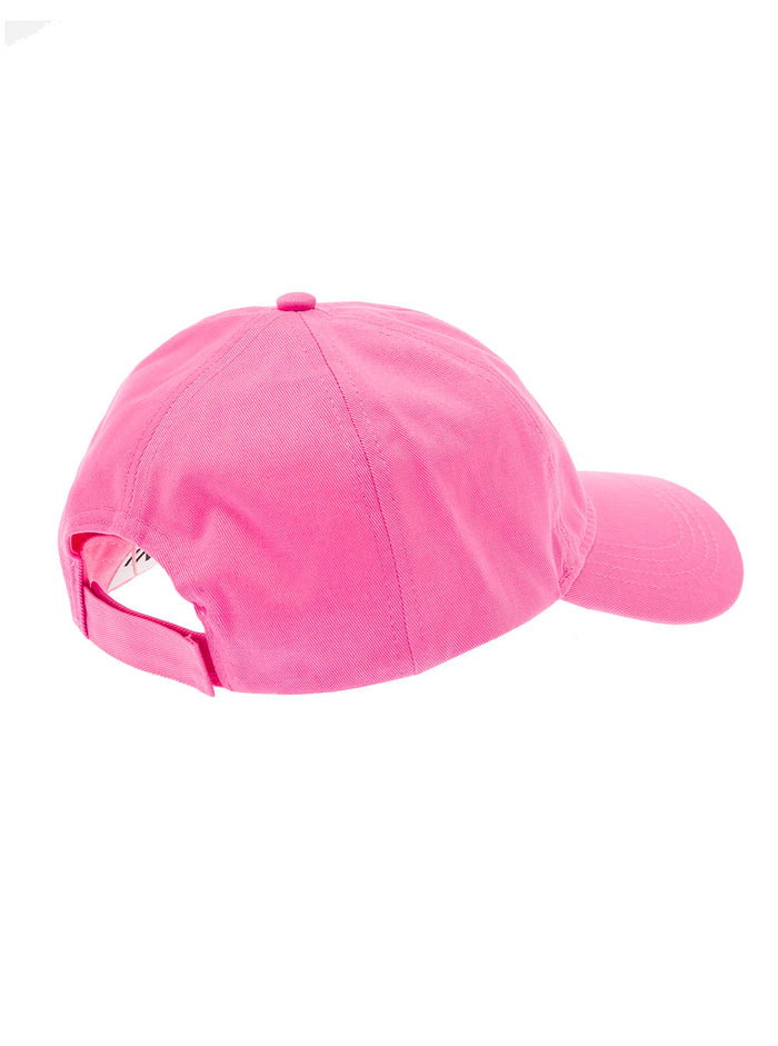Pink Baseball Cap With Embroidered Logo Cotton Woman Organic Hats And Gloves