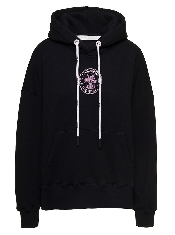 Black College Hoodie Cotton Woman Palm Angels Sweatshirts