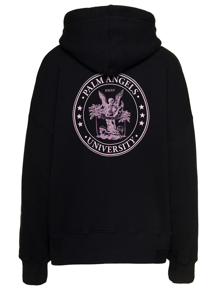 Black College Hoodie Cotton Woman Palm Angels Sweatshirts