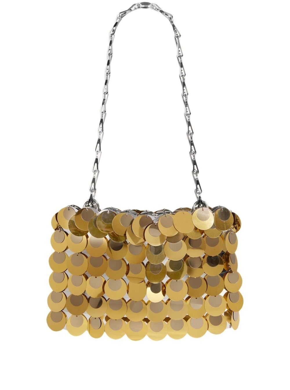 Sparkle Silver And Gold-Tone Discs Shoulder Bag Brass Woman Paco Rabanne Metallic