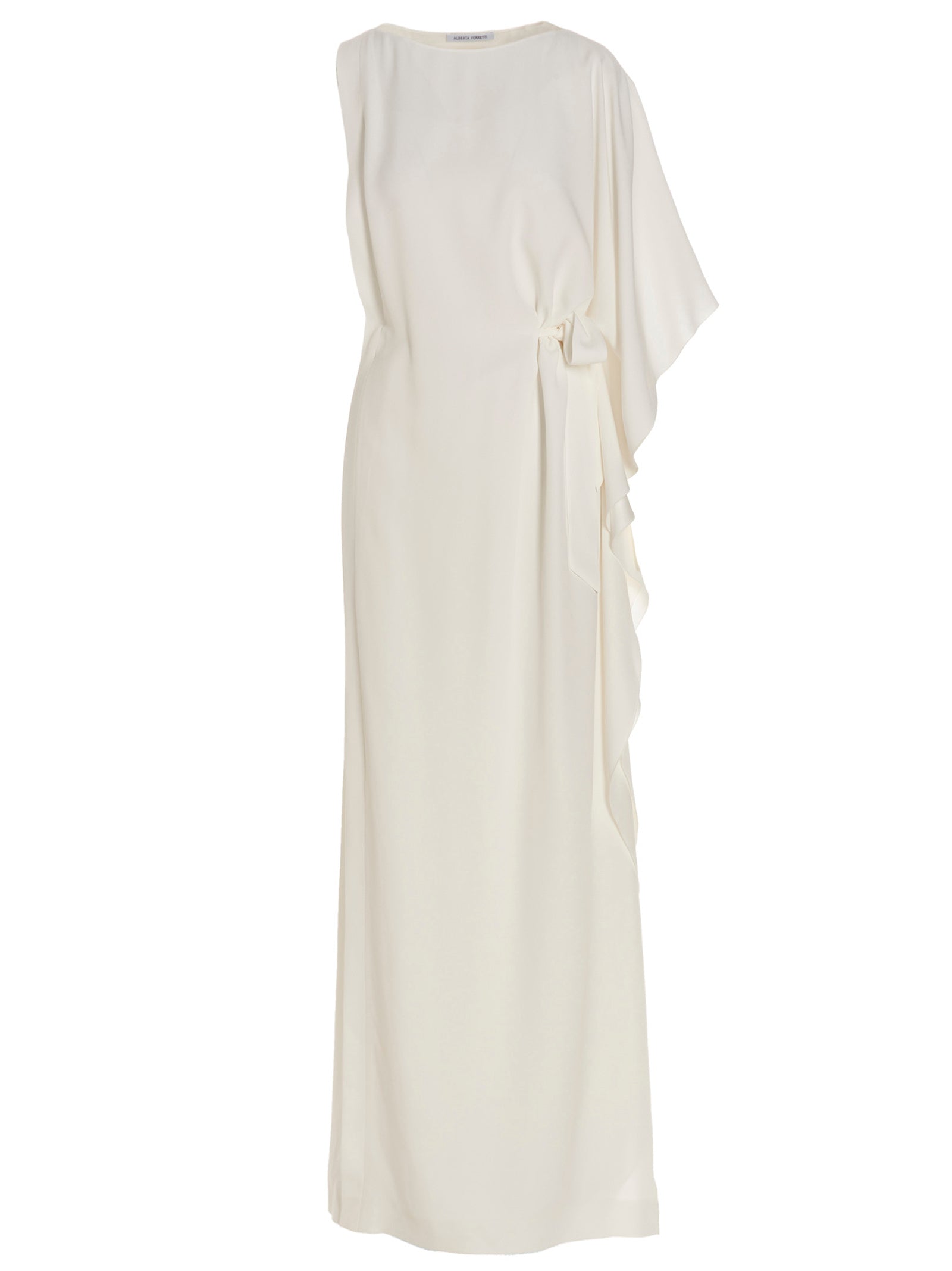 Draped Dress White Acetate Viscose