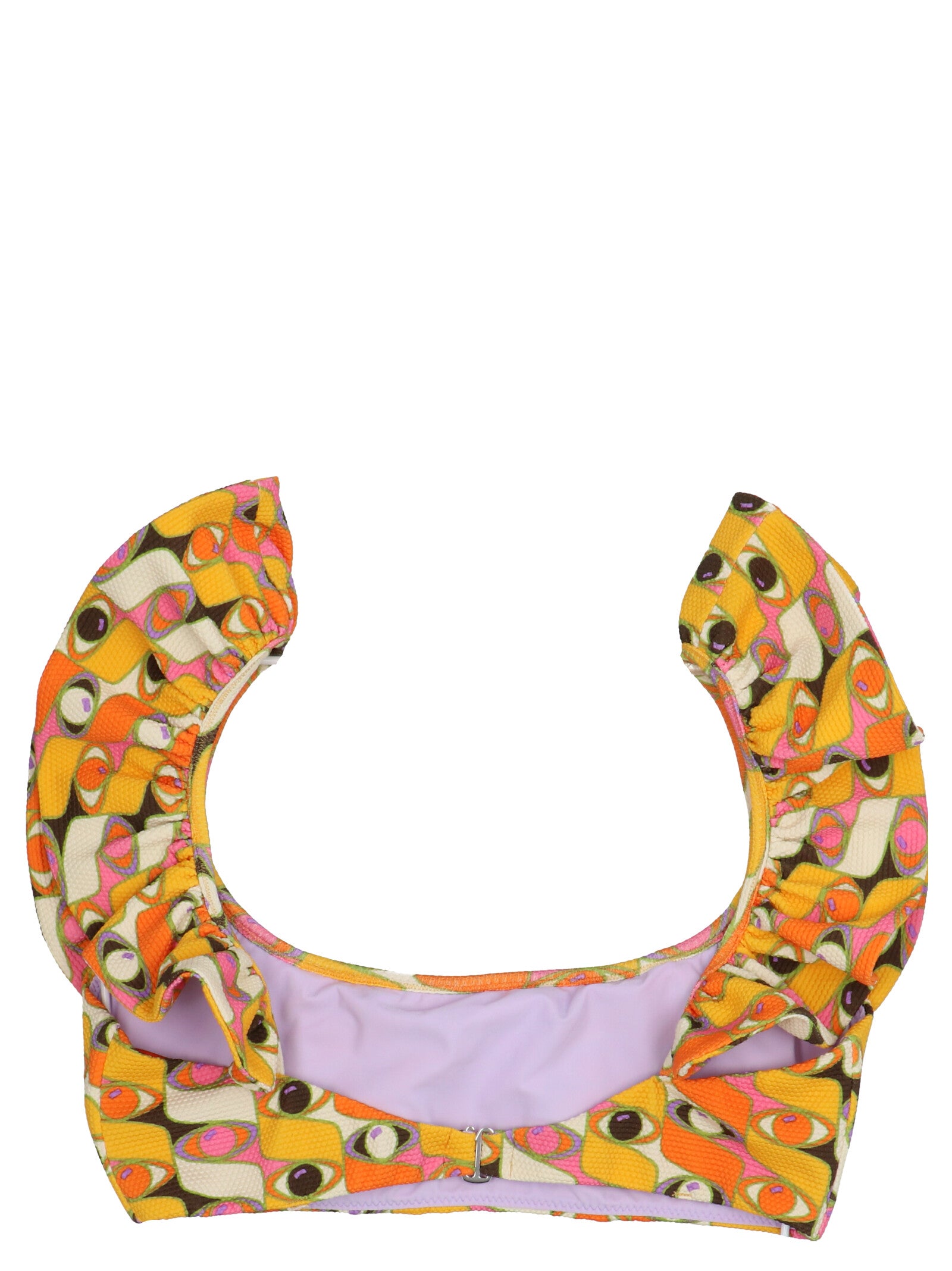 Ruffle bikini top Multicolor Polyamide Elastane Beachwear