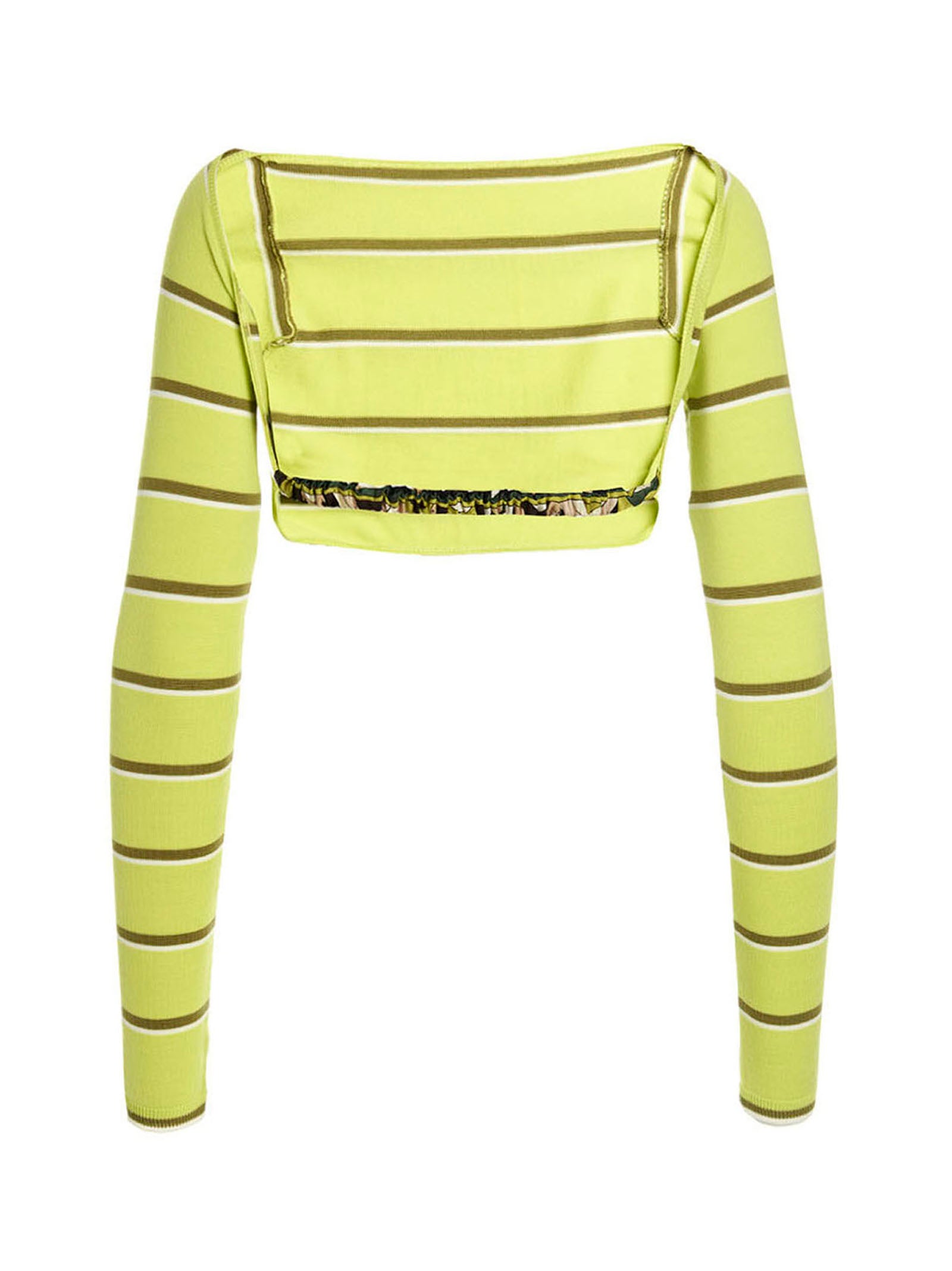 Cut-Out Cropped Sweater Green Wool Sweater, Cardigans