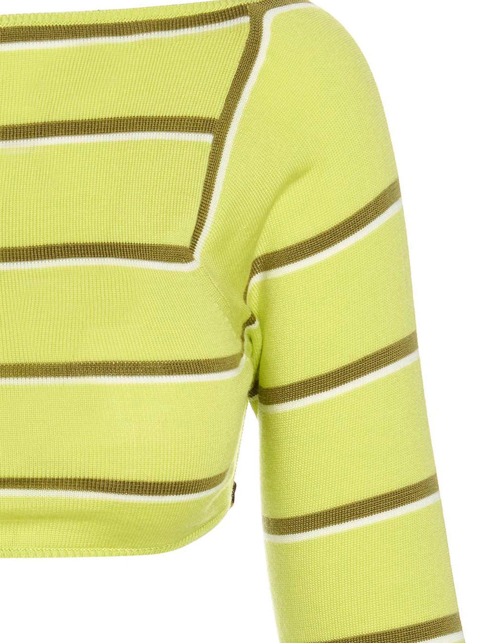 Cut-Out Cropped Sweater Green Wool Sweater, Cardigans