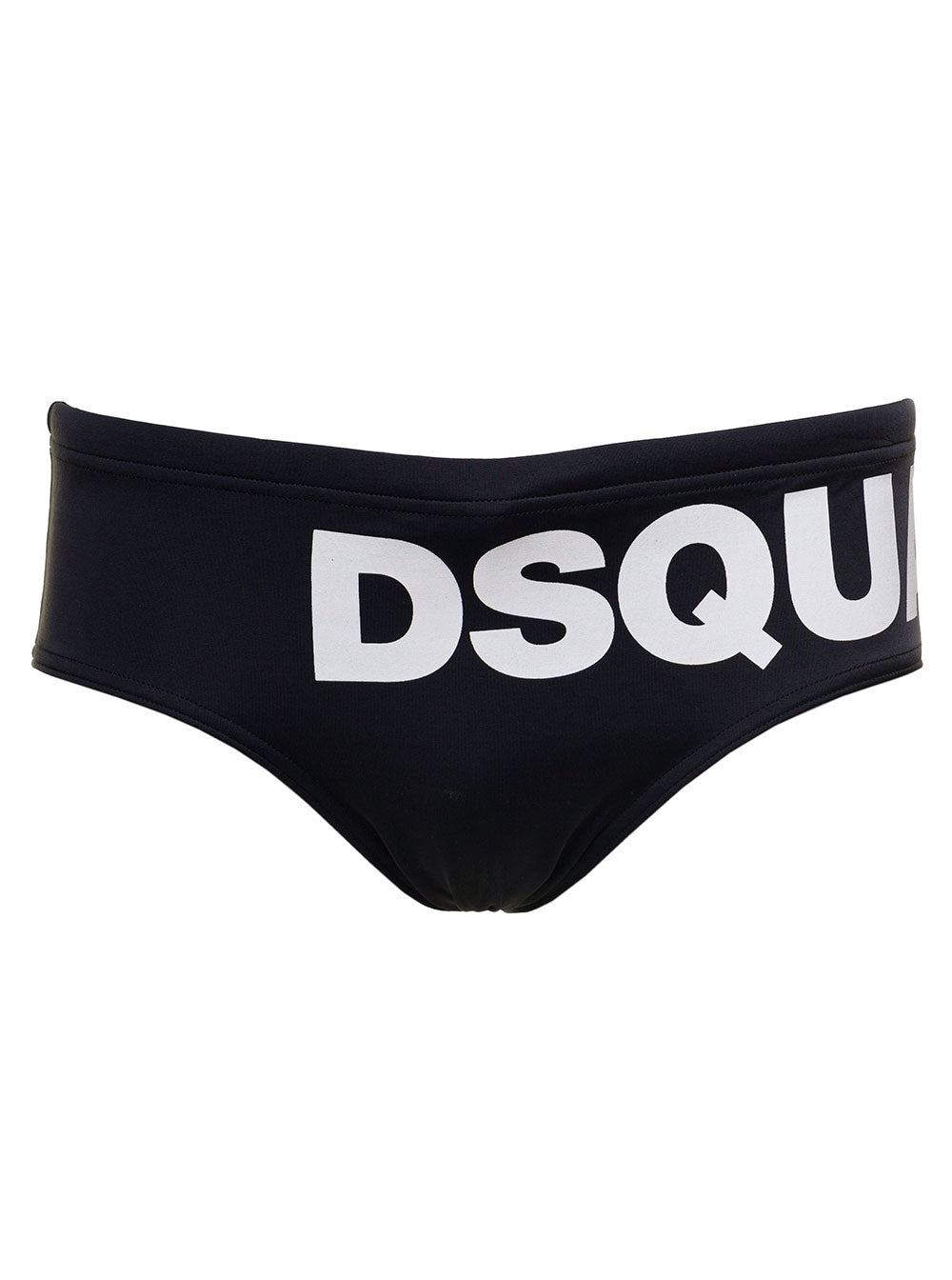 Black Swim Briefs With Logo Print Polyamide Man Polyammide Elastan Beachwear