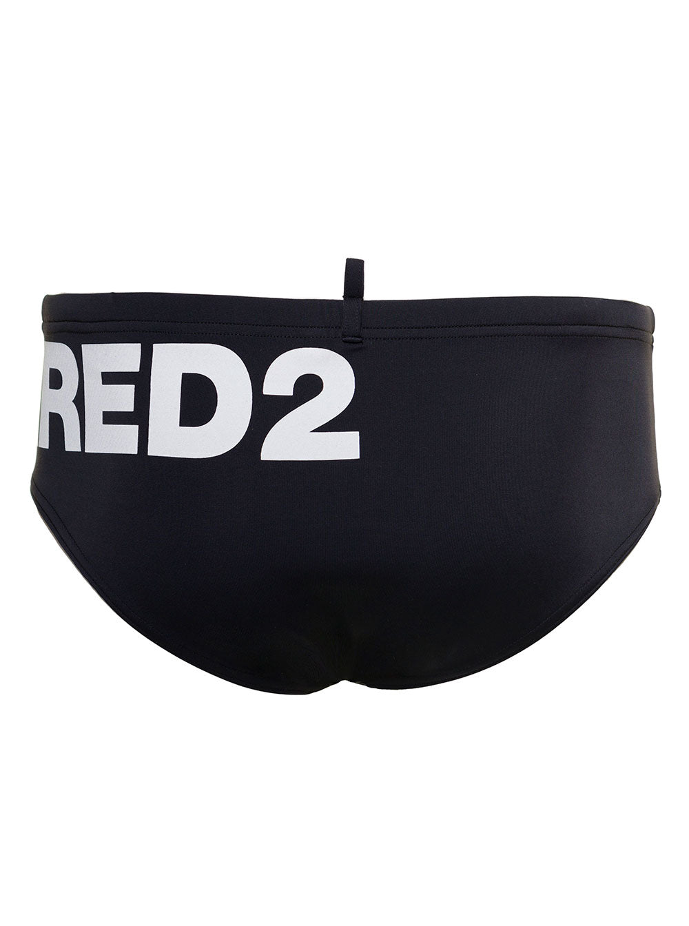 Black Swim Briefs With Logo Print Polyamide Man Polyammide Elastan Beachwear