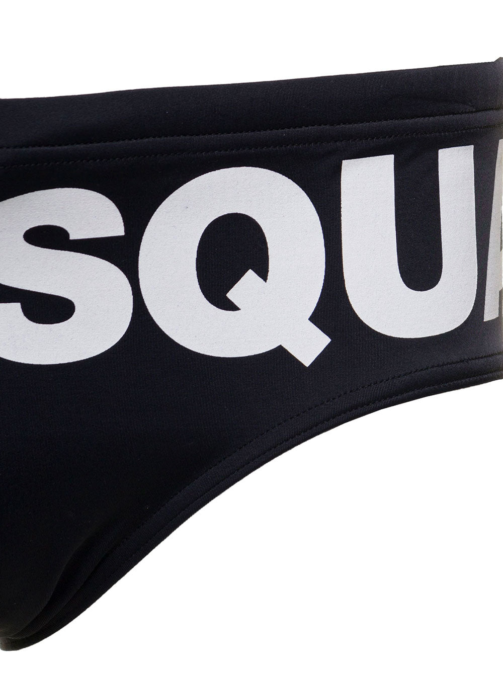 Black Swim Briefs With Logo Print Polyamide Man Polyammide Elastan Beachwear