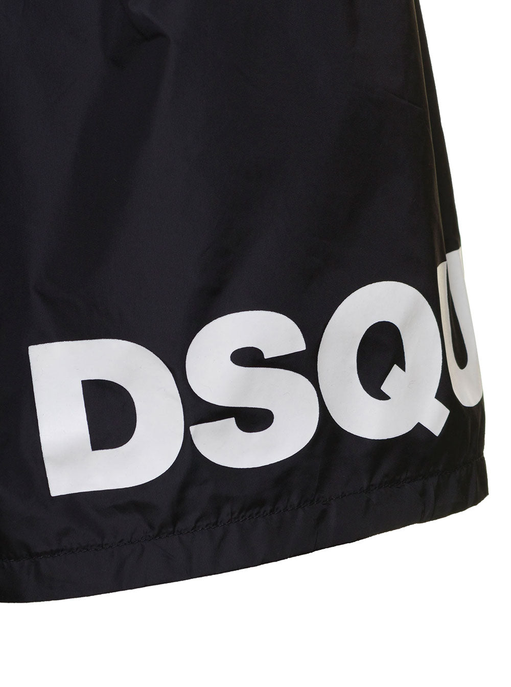 Black Swim Trunks With Logo Print Polyammide Man Beachwear
