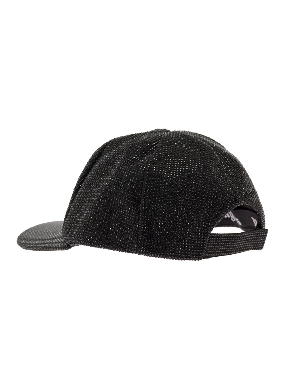 Big Palm Basebell Cap With All-Over Rhinestones Embellishment Black Cotton Woman Hats And Gloves