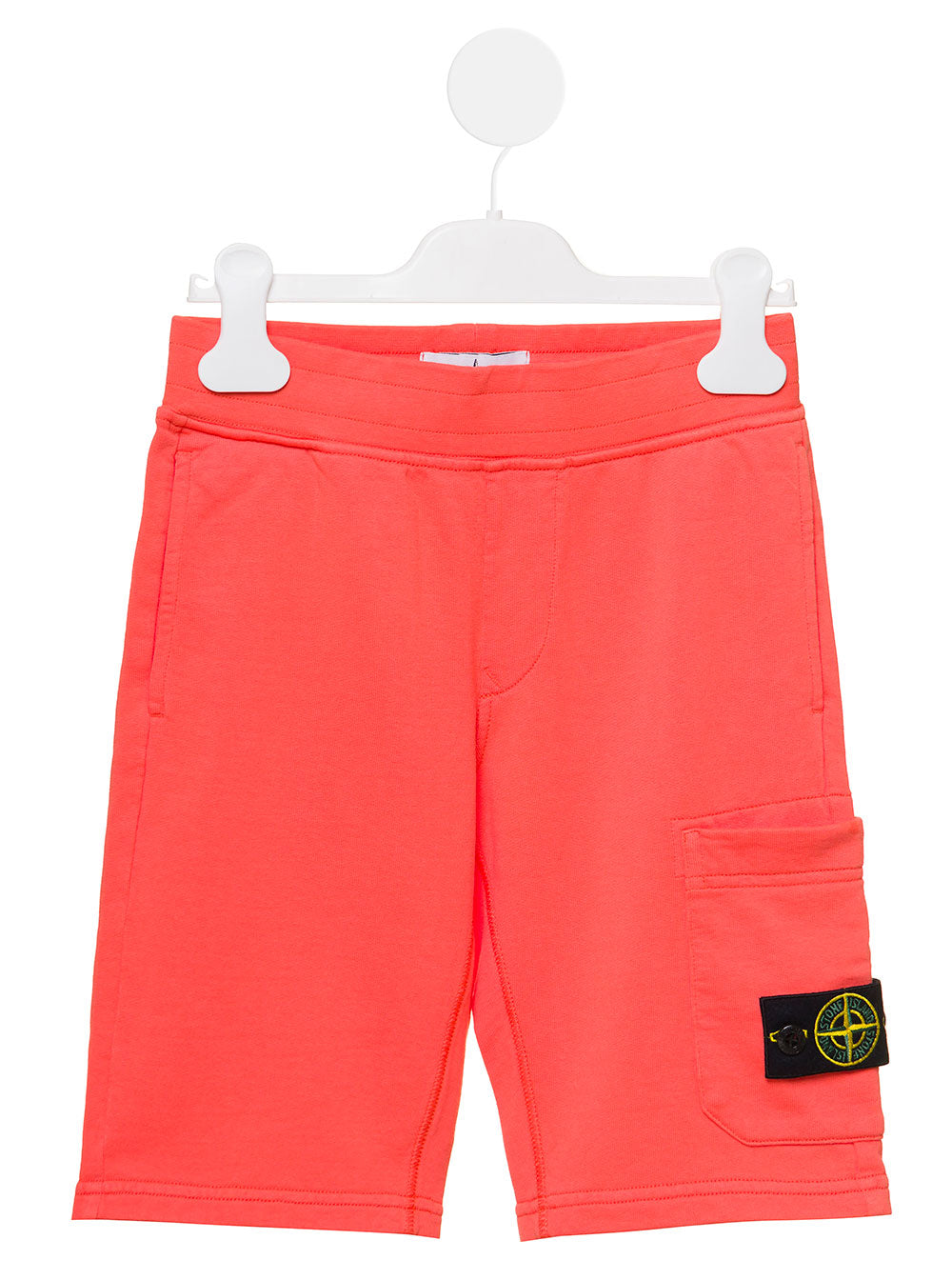 Red Bermuda Shorts With Logo Patch Cotton Boy And