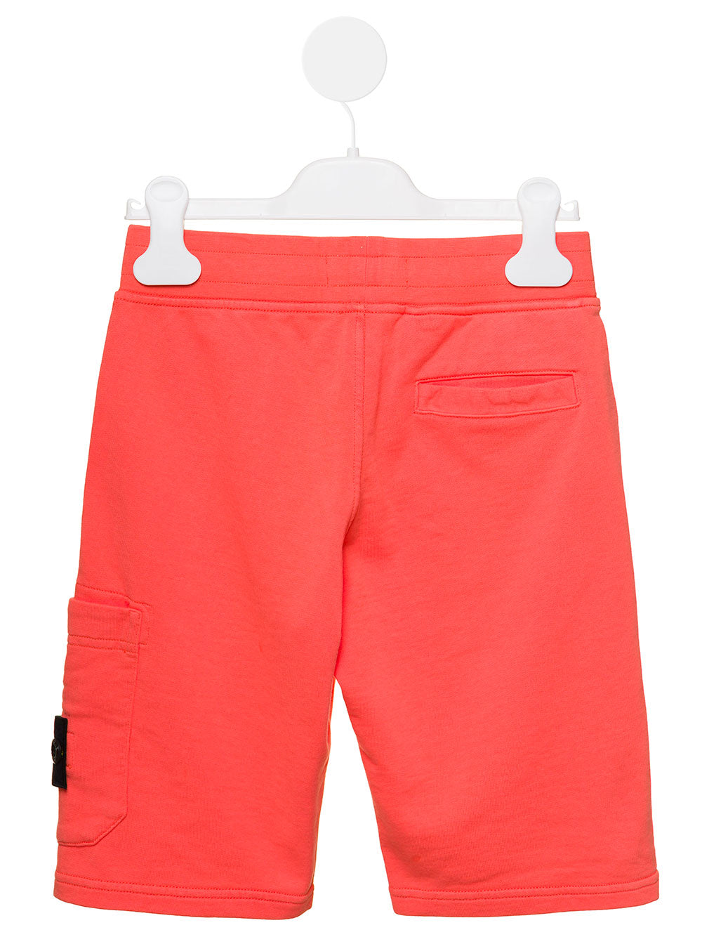 Red Bermuda Shorts With Logo Patch Cotton Boy And