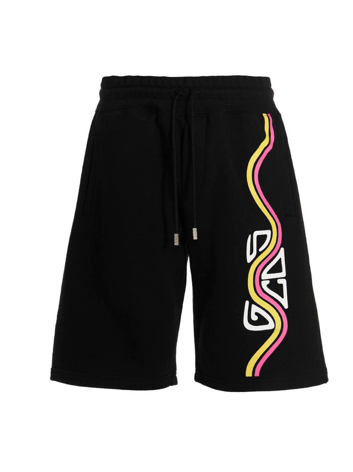 Waved Logo Bermuda Shorts Black Bermuda