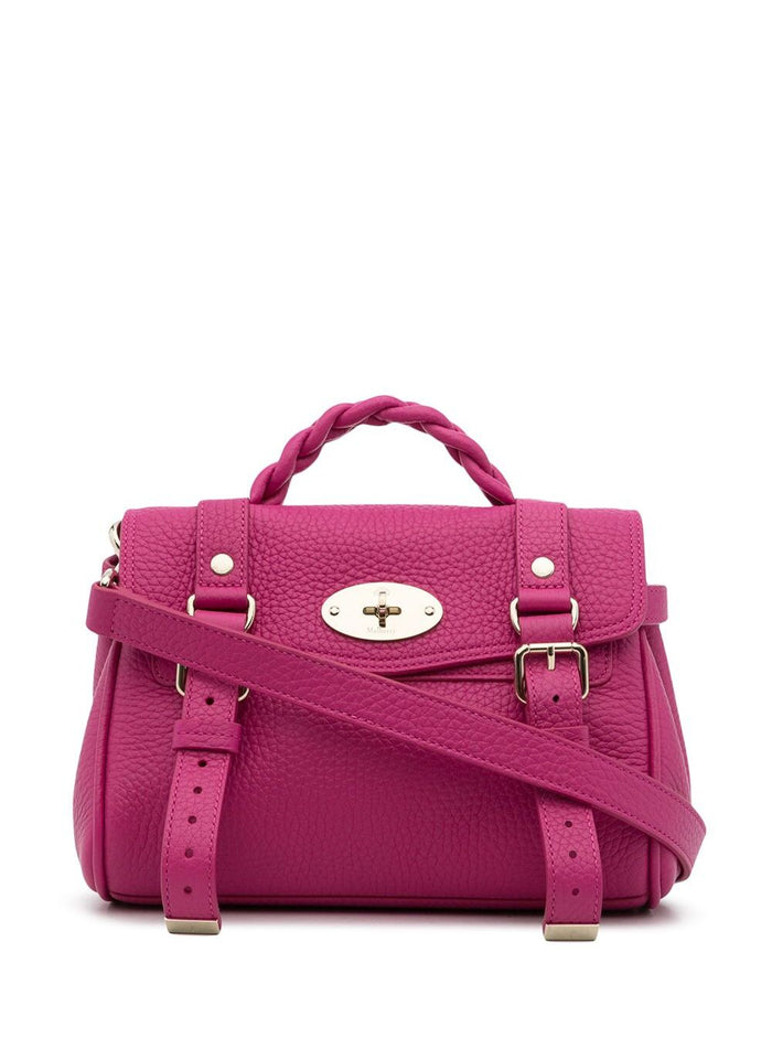 Mini Alexa Fuchsia Handbag Grainy Leather Woman Mulberry Fuxia Bovine Hand Bags