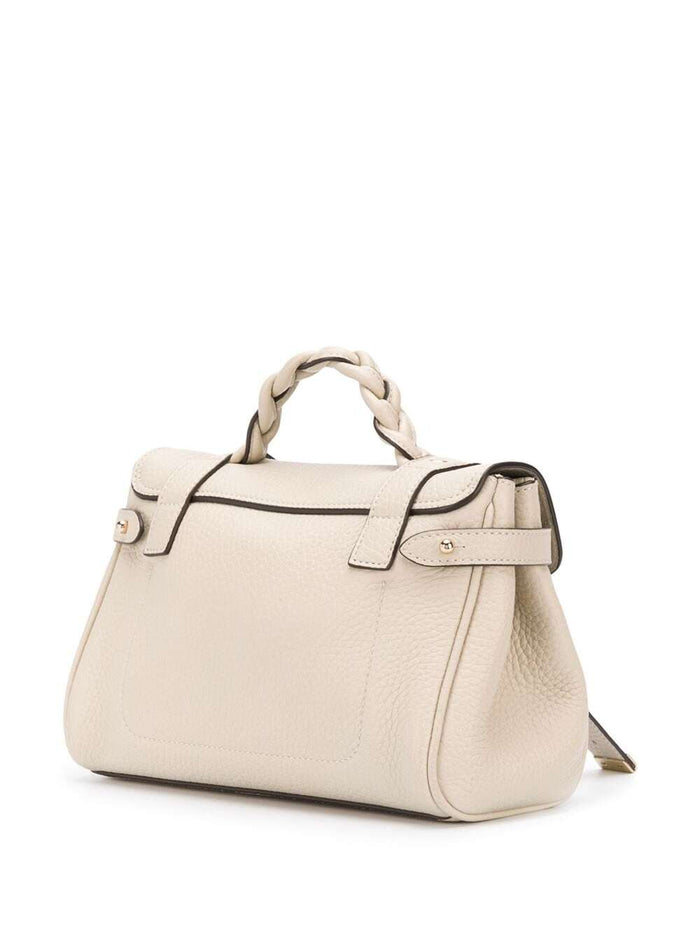 Mini Alexa White Handbag Grainy Leather Woman Mulberry Bovine Hand Bags