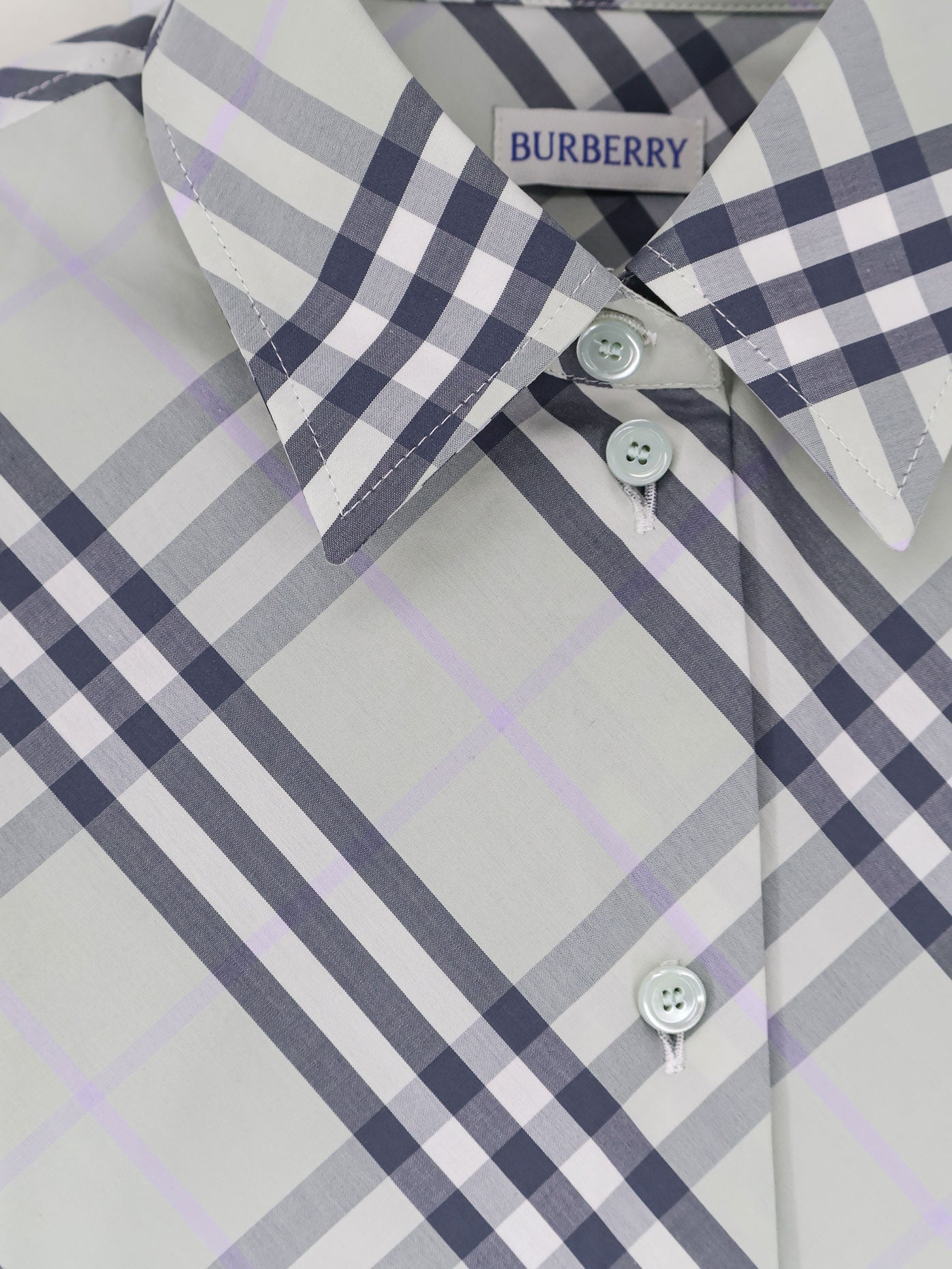 Burberry Shirts Seafoam Green Ip Chk Cotone