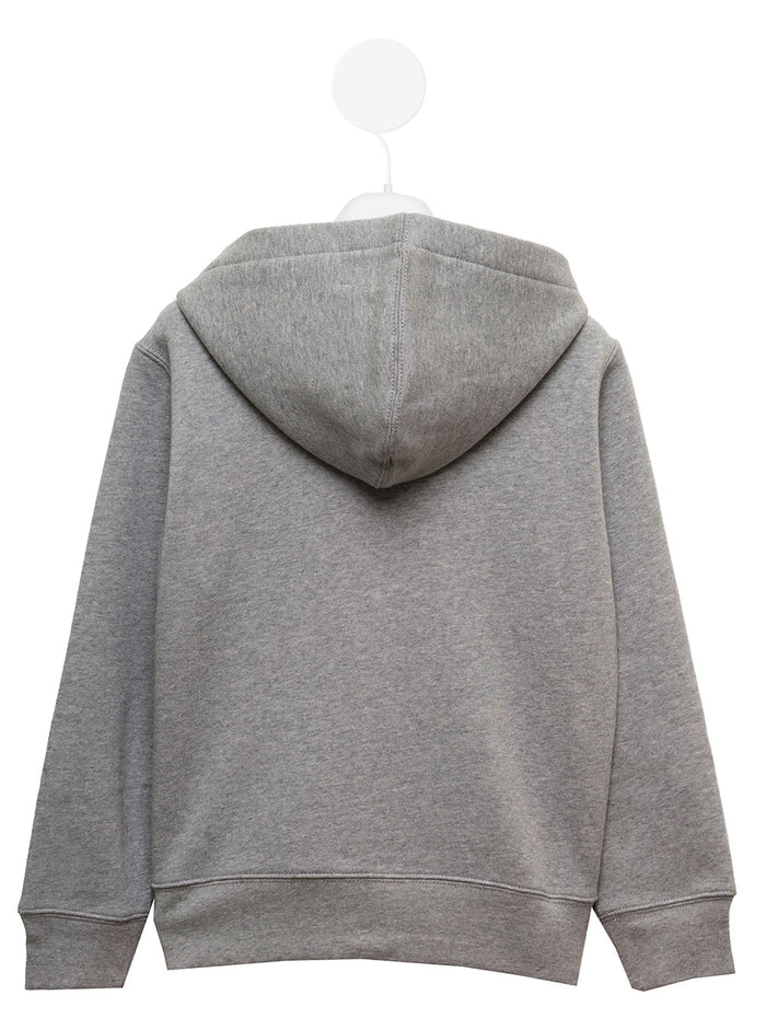 Grey Cotton Hoodie With Logo Polo Ralph Lauren Kids Boy Polyester Sweatshirts