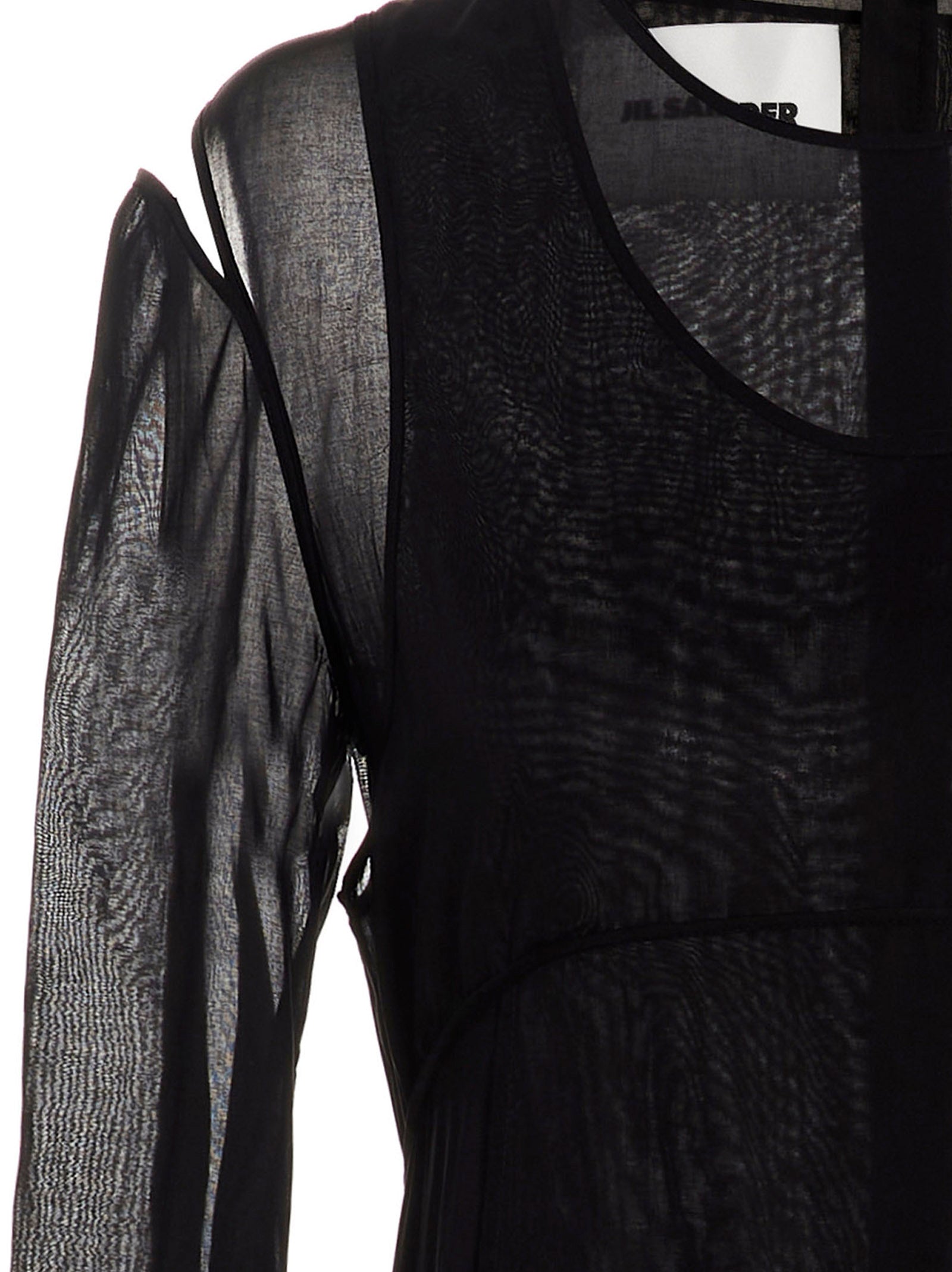 Pleated skirt dress Black Cotton