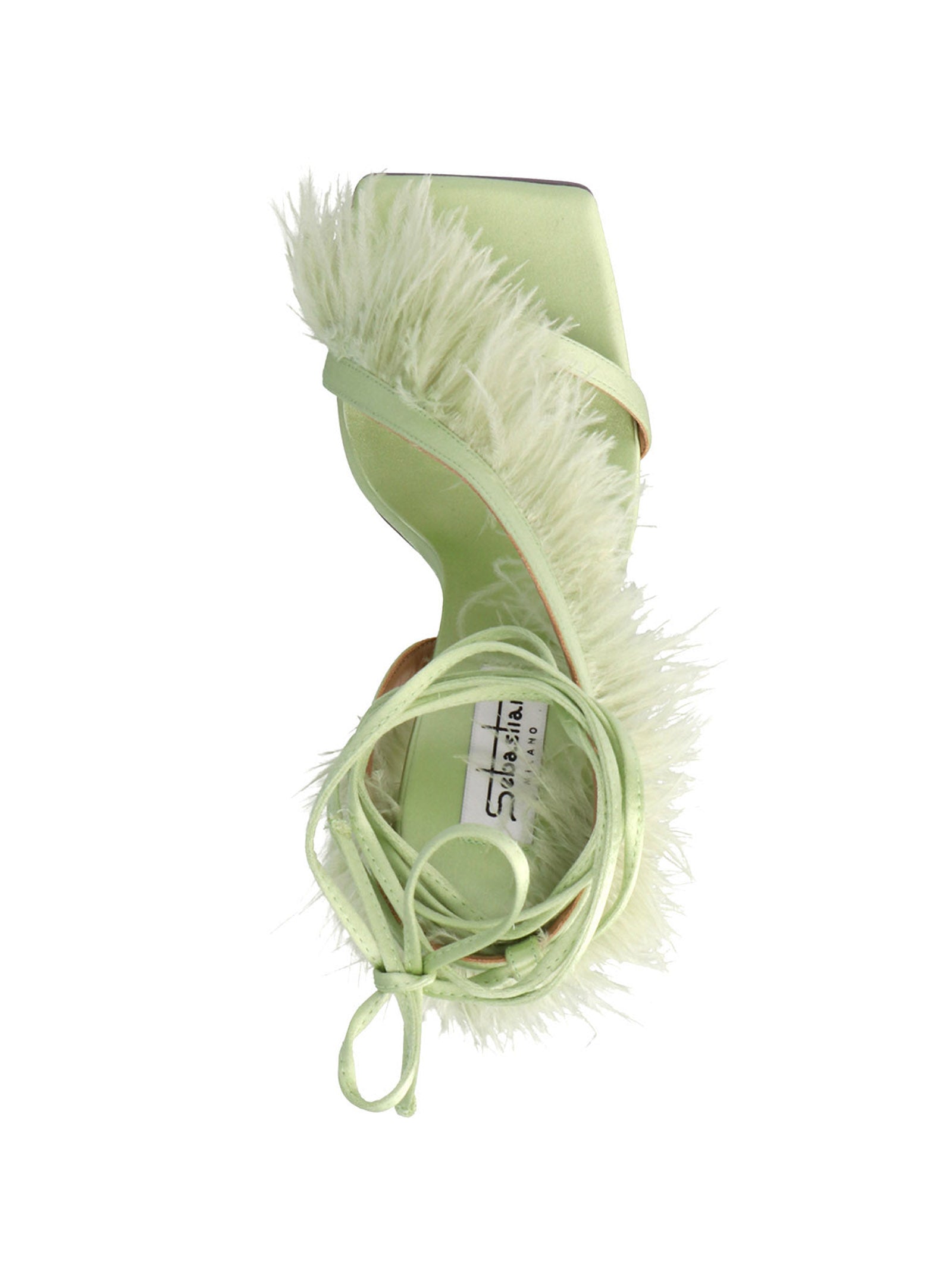 Feather Wrap sandals Green Viscose Linen