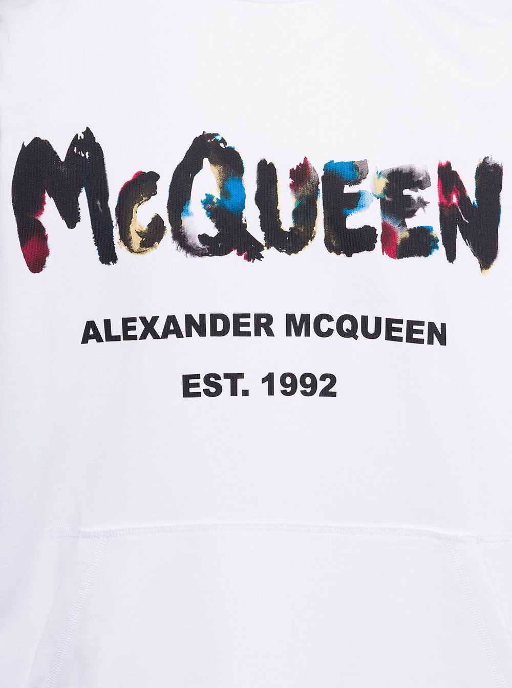 White Hoodie With Logo Print Cotton Man Sweatshirts
