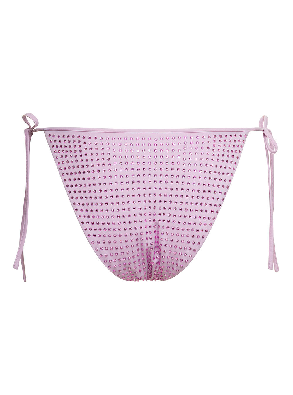 Bikini Slip With All-Over Crystal Embellishment Lilac Polyammide Woman Violet Recycled Polyamide Spandex Beachwear