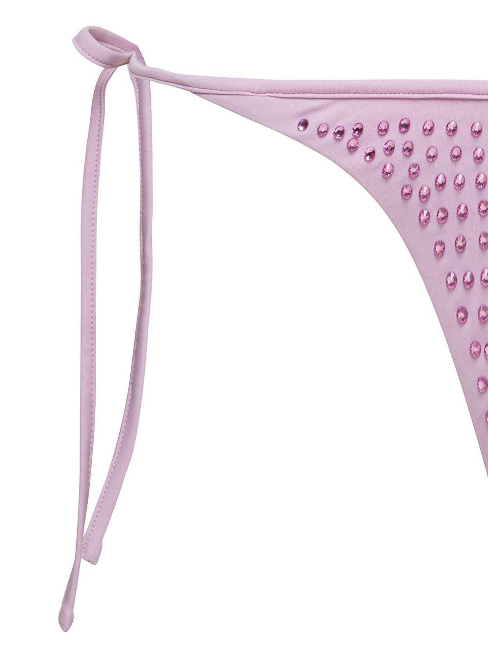 Bikini Slip With All-Over Crystal Embellishment Lilac Polyammide Woman Violet Recycled Polyamide Spandex Beachwear