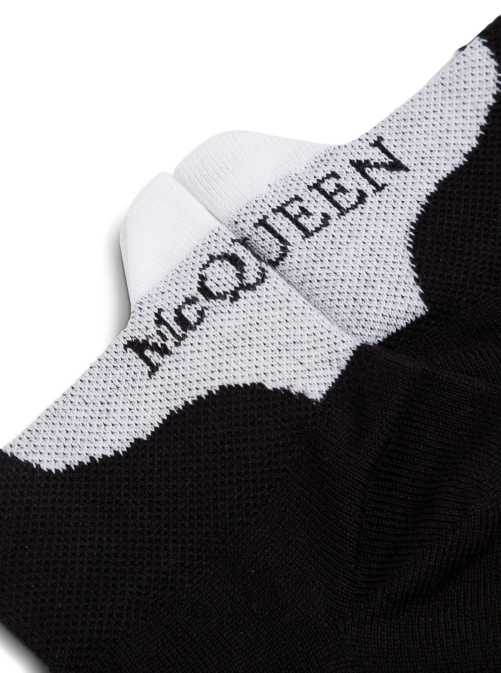Black Cotton Socks With Logo Alexander Mcqueen Man Polyammide Elastan Underwear