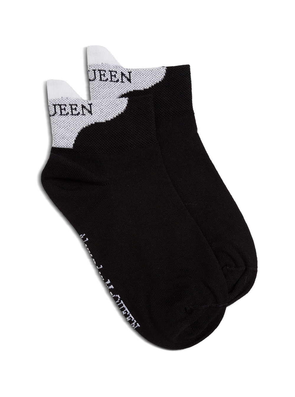 Black Cotton Socks With Logo Alexander Mcqueen Man Polyammide Elastan Underwear