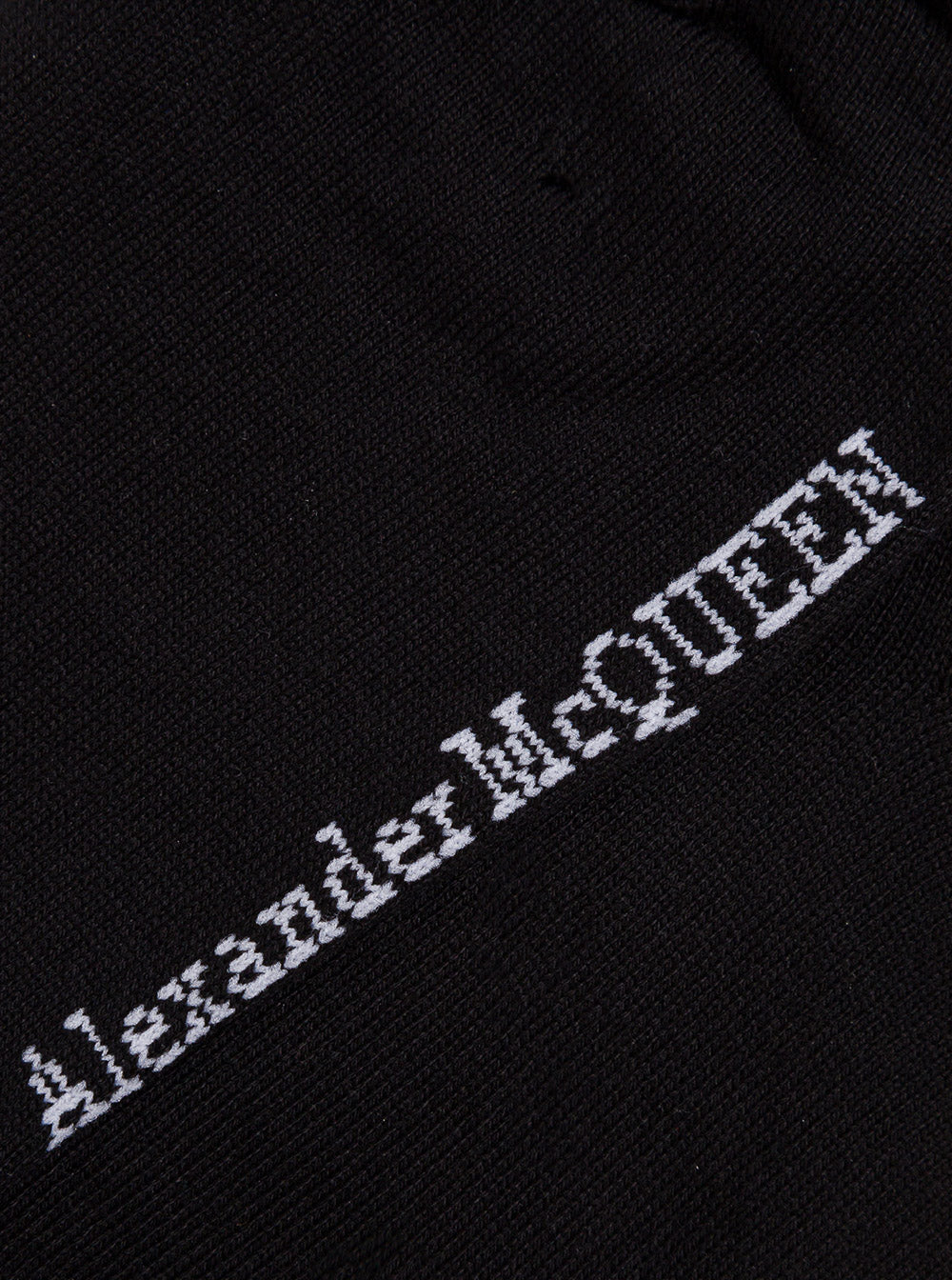 Black Cotton Socks With Logo Alexander Mcqueen Man Polyammide Elastan Underwear