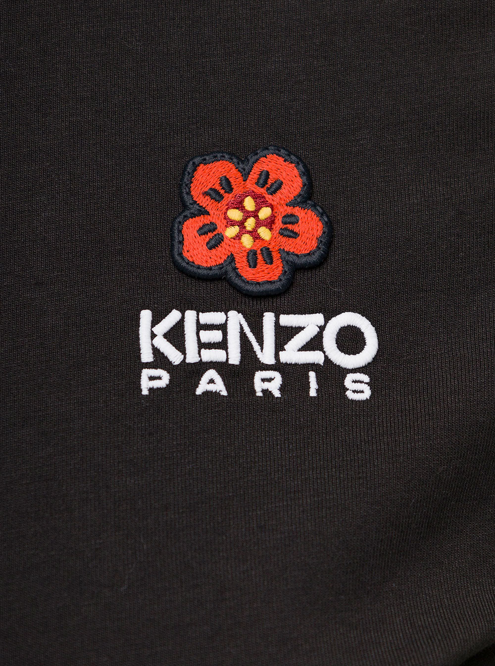 Black Crewneck T-Shirt With Logo Embroidery Cotton Woman Tshirts And Polo Shirts