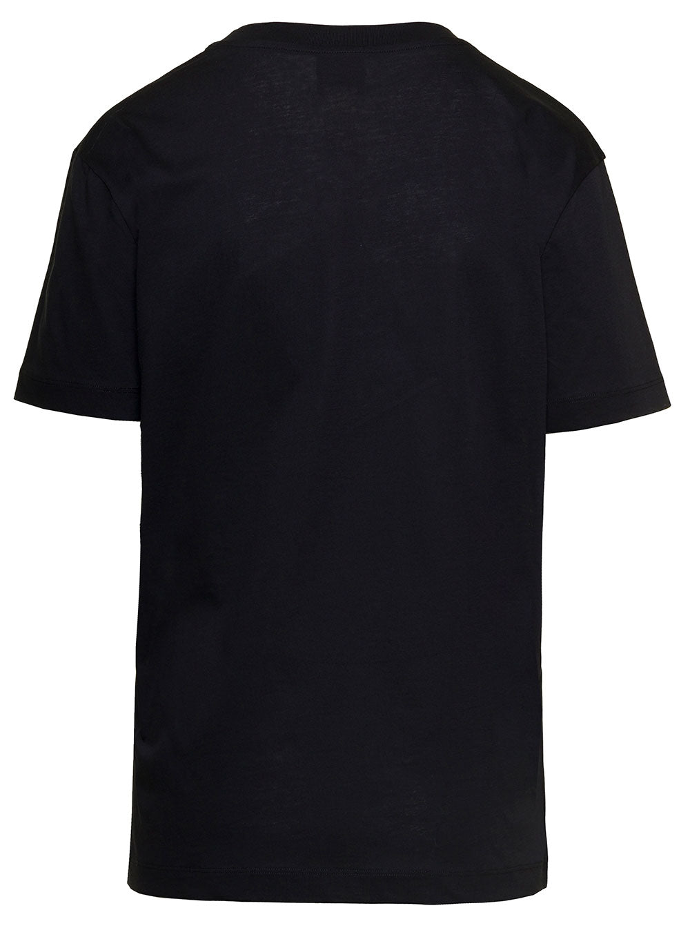 Patou Womans Black Cotton T-Shirt With Logo Print Tshirts And Polo Shirts