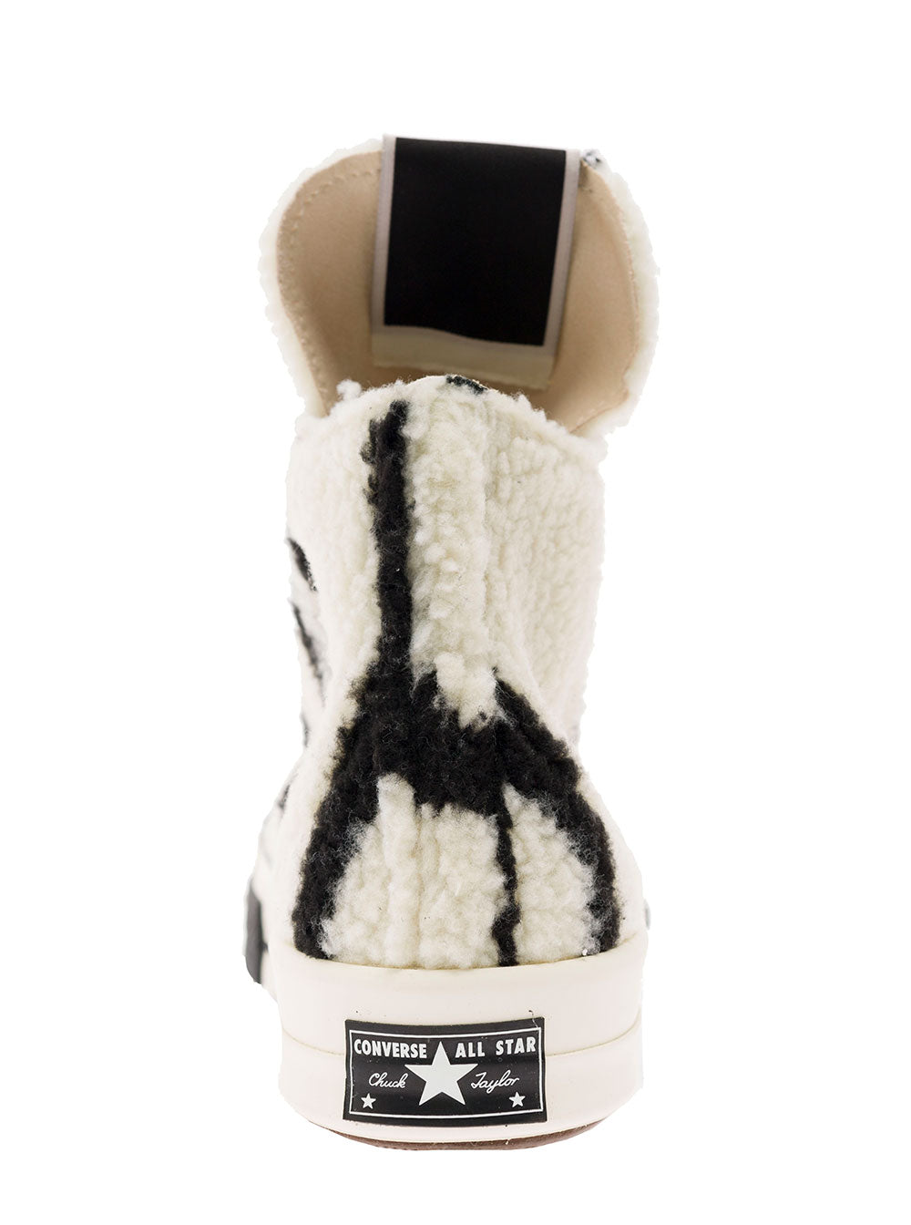 Black And White Shearling Sneakers Cotton Man