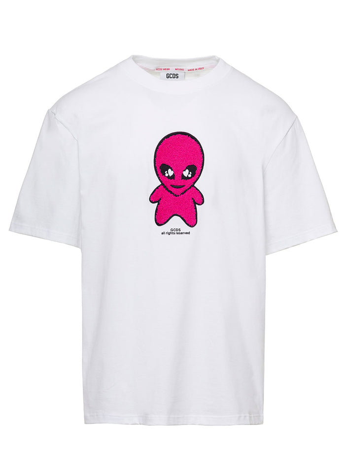 White T-Shirt With Wirdo Terry Stitch Patch Cotton Man Tshirts And Polo Shirts