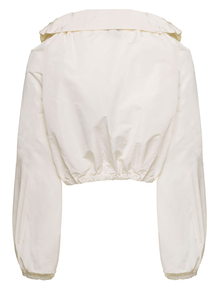 Beige Blosue With Drawstring Neck Rouches Detailing Polyester Woman Shirts And Blouses