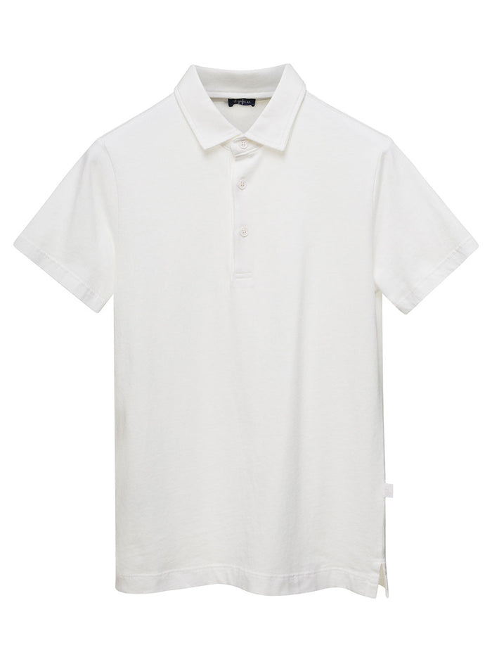 White Polo With Classic Collar Cotton Baby Tshirts And Shirts
