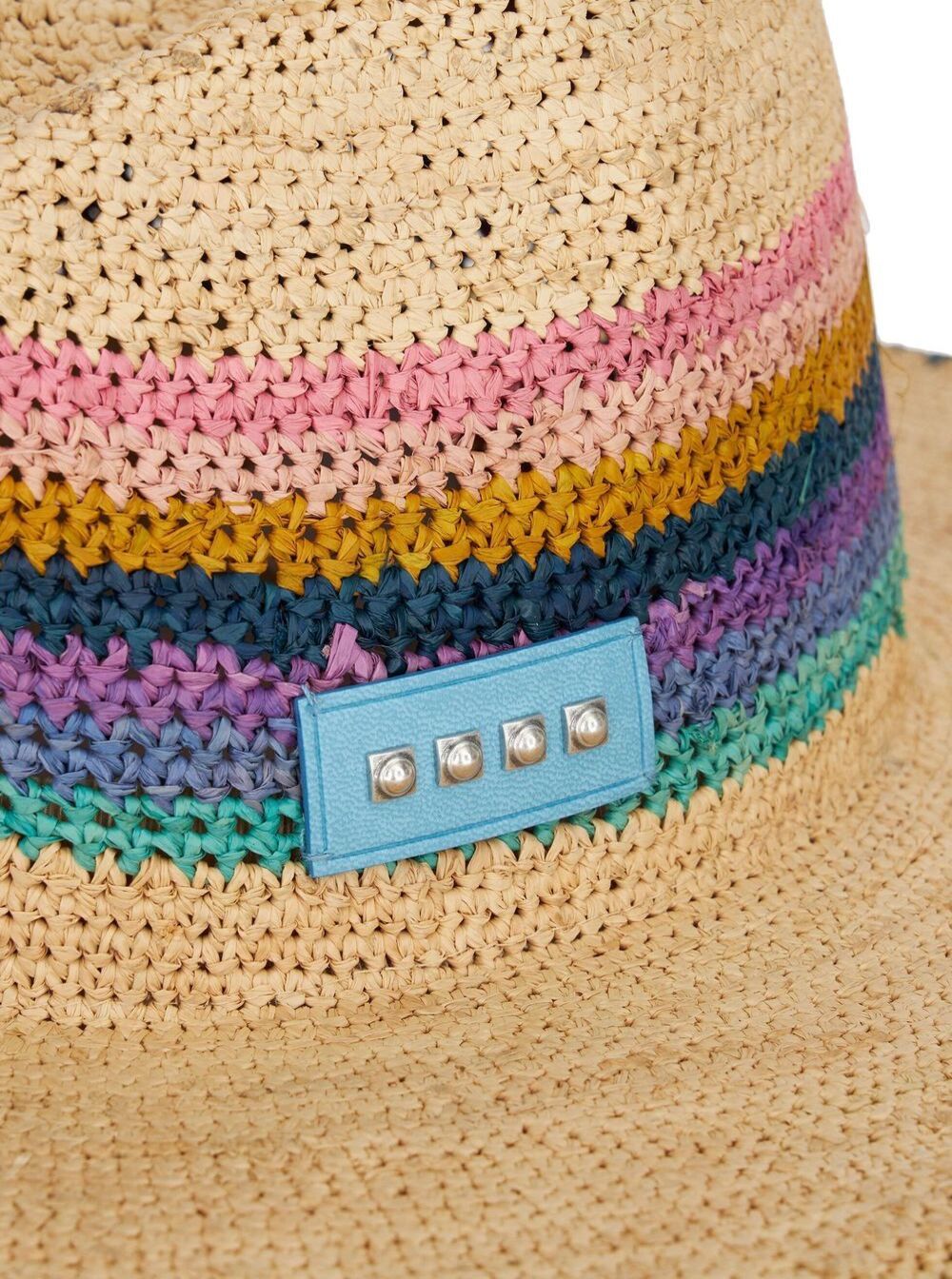 Woven Stripe Straw Sun Hat Raffia Woman Rafia And Gloves