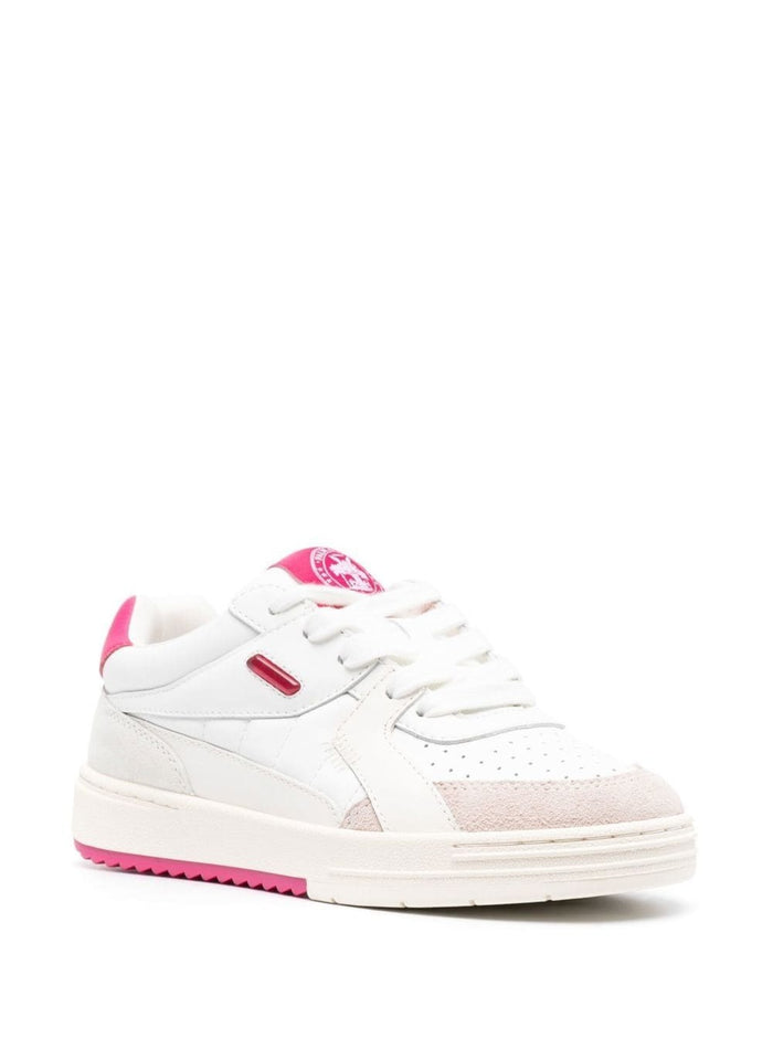 Palm University Low Top Sneakers White And Pink Leather Woman