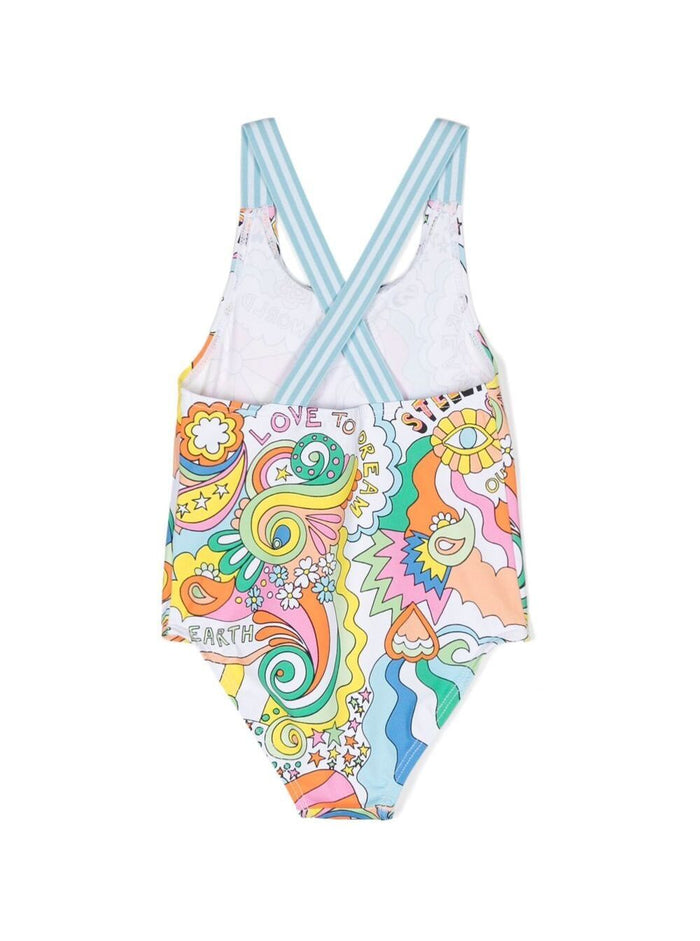 Graphic Print Swimsuit Multicolored Technical Fabric Girl Polyamide Elastane Beachwear