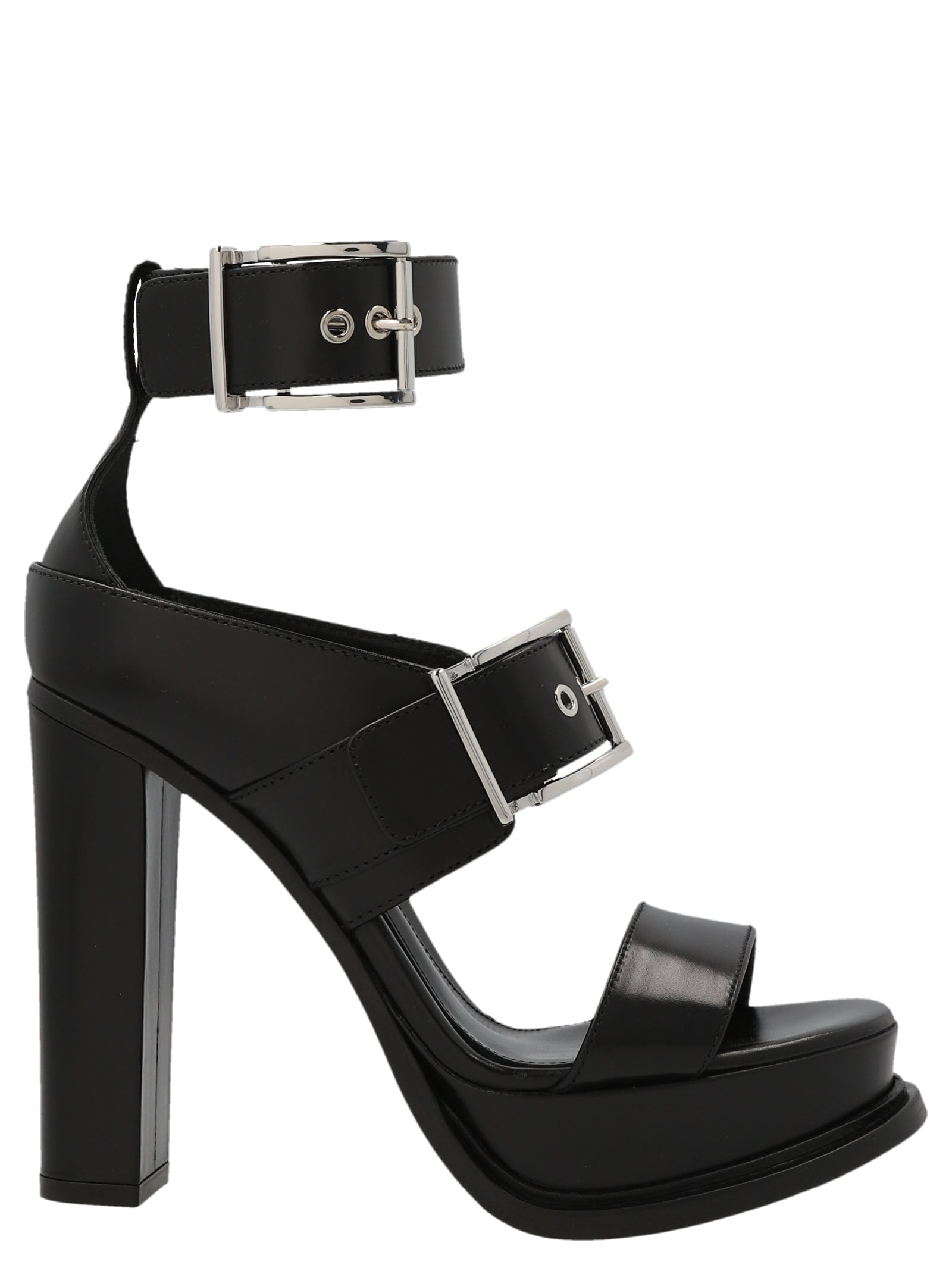 Straps Leather Sandals Black Calf (bos Taurus)