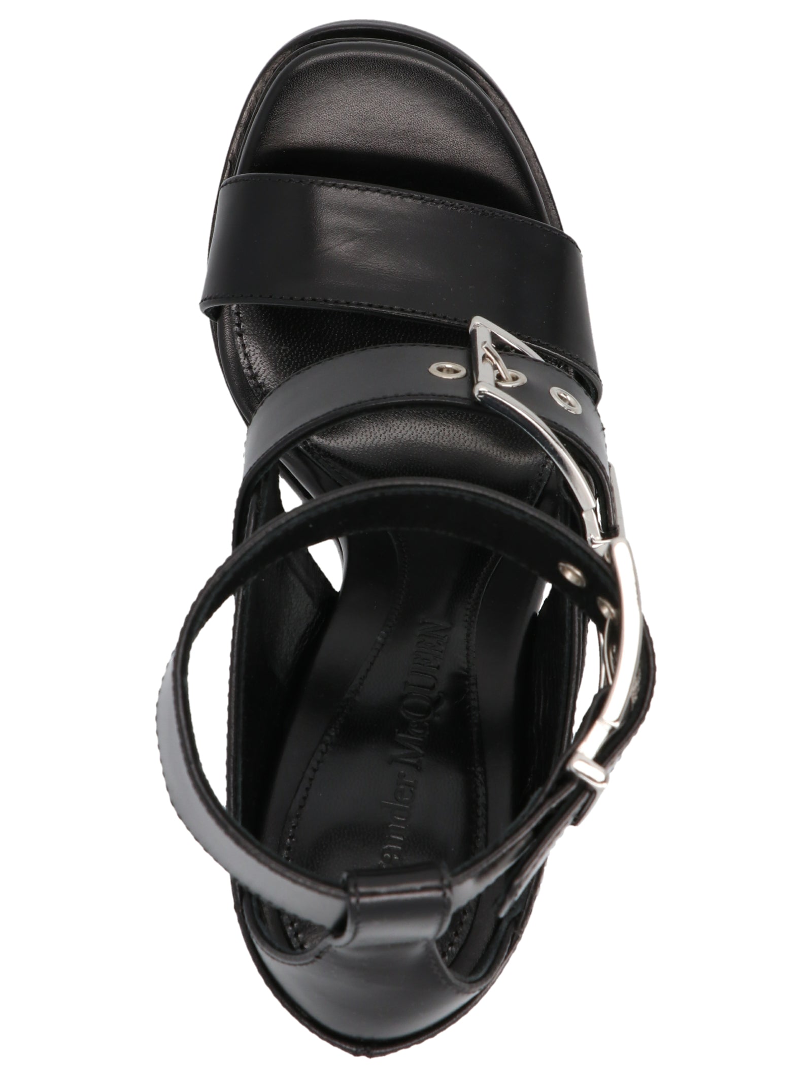 Straps Leather Sandals Black Calf (bos Taurus)