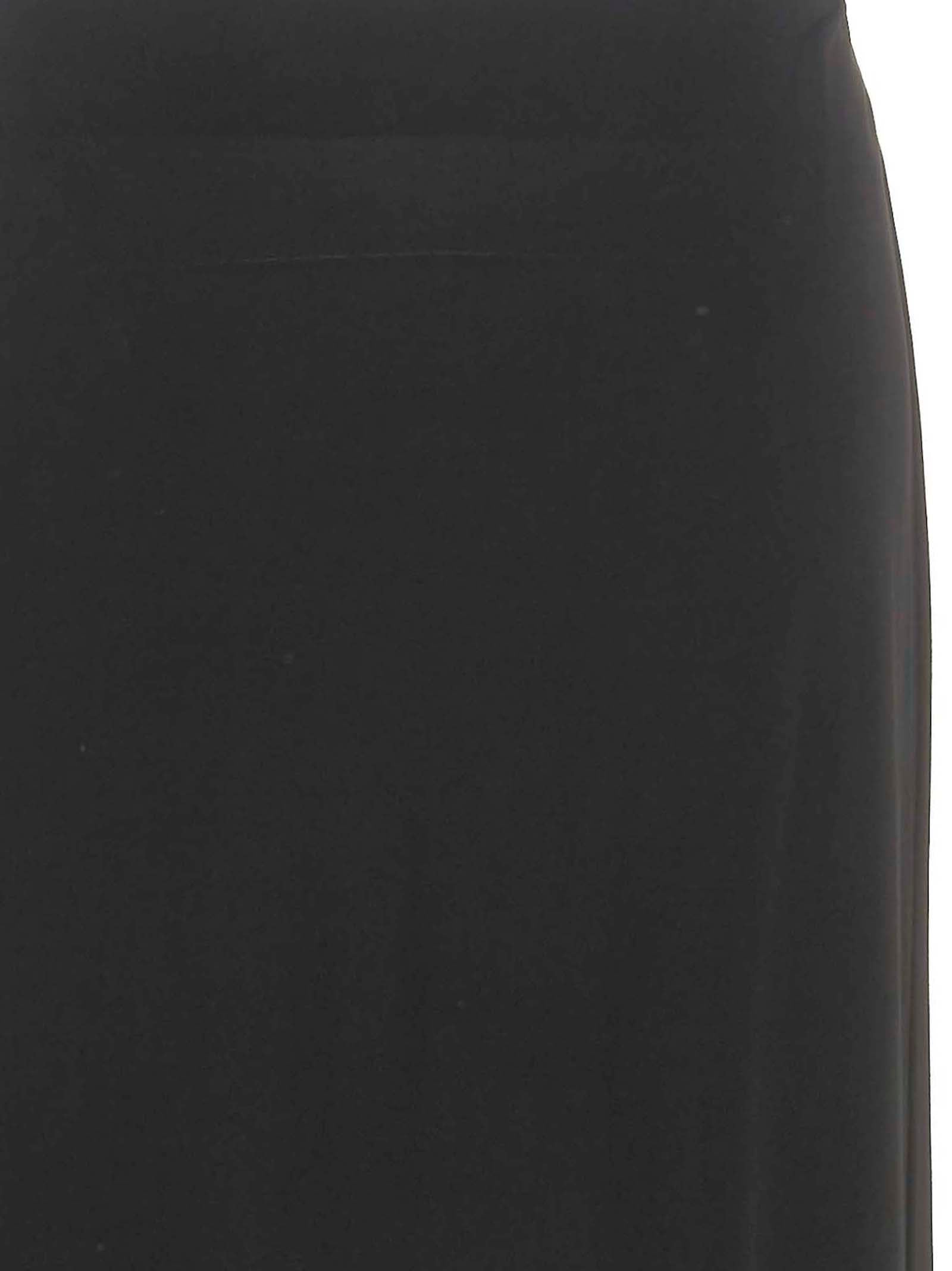 Asymmetrical Long Skirt Black Viscose Elastane
